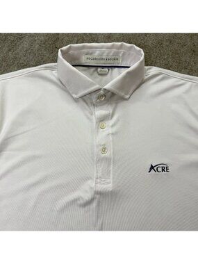 Holderness & Bourne Polo Shirt Men M White Solid Anderson Tailored Performance
